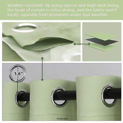 Outdoor Patio Curtain Waterproof Darkening Thermal Insulated Indoor Curtains ...