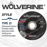 Weiler 56383 7 Inch Cutting Wheel, Wolverine AO Steel/Metal Fast Cutting, 3/3...