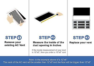 14x12 Modern AC Vent Cover - Decorative White Air Vent - Standard Linear Slot...