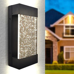 LUXRITE Modern LED Up Down Outdoor Wall Lights, Bubble Glass Light Fixture, 1...