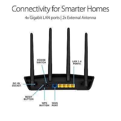 ASUS RT-AX55 AX1800 Dual Band WiFi 6 Gigabit Router, 802.11ax, Lifetime inter...