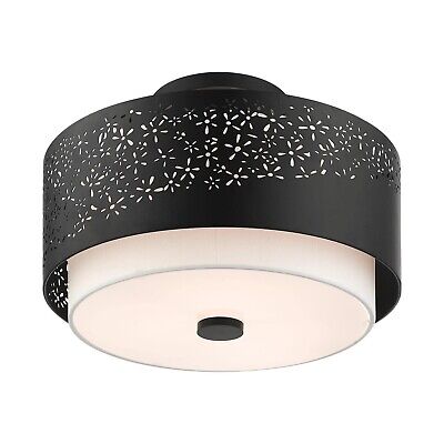 Livex Lighting Noria 3 Light Black Ceiling Mount