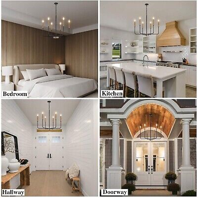 ETONIMERR Modern Farmhouse Chandelier Light Fixture Ceiling Hanging, 6-Light ...