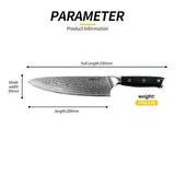 Emon and Co. 8 inch Damascus Knife Damascus Steel Knife Professional Chef Kni...