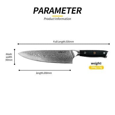 Emon and Co. 8 inch Damascus Knife Damascus Steel Knife Professional Chef Kni...