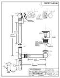 Westbrass 22" Deep Soak Tip-Toe Drain Bath Waste Overflow with Ball Joint, Oi...