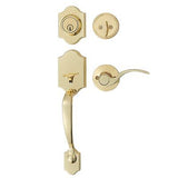 Amazon Basics Handleset with Shelby Lever - Single Cylinder - Polished Brass