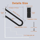 20 inch Stainless Steel Handrail for 1-3 Steps- 1.25" Tube, ZUEXT 2 Pack U Sh...