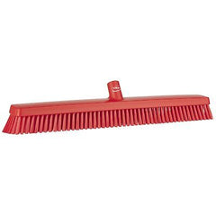 Vikan 31954 24" Heavy-Duty Push Broom, Soft/Stiff, Red