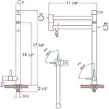 ALFI brand AB5018-PSS Pot Filler, 20"L x 15"H, Polished Stainless Steel