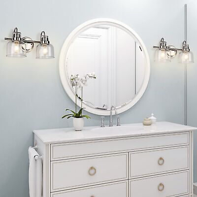 2-Light Bathroom Light Fixtures, Brushed Nickel Bathroom Wall Lights, Bathroo...