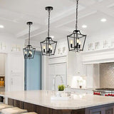 Lantern Pendant Light Black Pendant Light Fixtures 3-Light Black Lantern Pend...