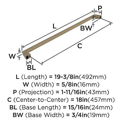 Amerock | Appliance Pull | Golden Champagne | 18 inch (457 mm) Center to Cent...