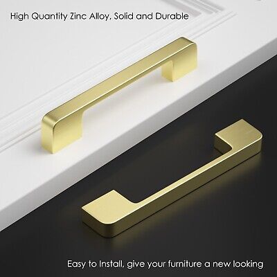 Rergy 5in Brushed Brass Drawer Pulls Gold Cabinet Handles - 30 Pack Cabinet P...