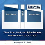 EasyView Premium 2-Inch Binders with Clear-View Covers 3-Ring Binders for Sch...