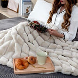 Cozy Bliss Faux Fur Throw Blanket for Couch, Cozy Soft Plush Thick Winter Bla...