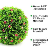 Sunnyglade 2 PCS 15 inch Artificial Plant Topiary Ball Faux Boxwood Decorativ...