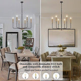 ETONIMERR Modern Farmhouse Chandelier Light Fixture Ceiling Hanging, 6-Light ...