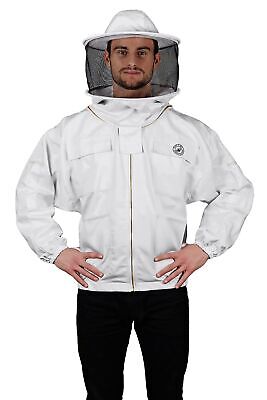 Humble Bee 310 Polycotton Beekeeping Jacket with Round Veil Crystal White