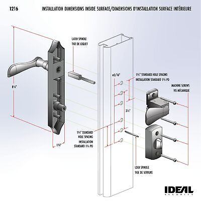 Ideal Security Door Lever with Deadbolt Lock for Out-Swinging Doors, Oiled Ru...