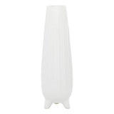 CosmoLiving by Cosmopolitan Ceramic Vase with Feet, 6" x 6" x 20", White