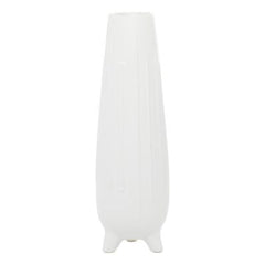 CosmoLiving by Cosmopolitan Ceramic Vase with Feet, 6" x 6" x 20", White