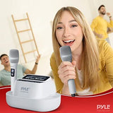 Pyle UHF Receiver System, Wireless Bluetooth Microphone Includes 2 USB...