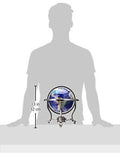 Unique Art 13-Inch Tall Table Top Blue Lapis Ocean Gemstone World Globe with ...