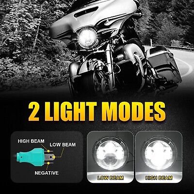 Dot Appoved Chrome 7inch LED Headlight+4.5inch Matching Passing Lamps+Adapter...