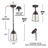 KSANA Farmhouse Pendant Lighting, Mini Rustic Hanging Light Fixture with Seed...