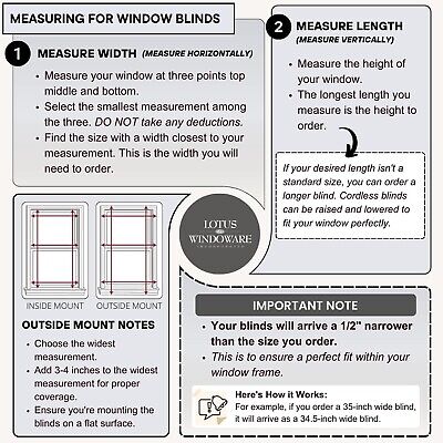 LOTUS & WINDOWARE Cordless Mini Blind, 1" Vinyl Slats, 22" Wide x 60" Long - ...