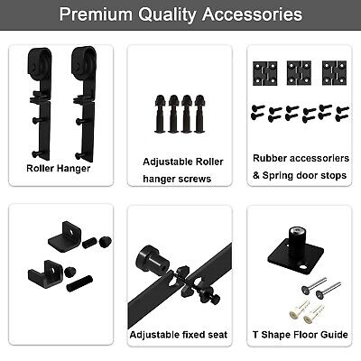 TSMST 52" Bi-Folding Sliding Barn Door Hardware Track Kit for 2 Doors,Heavy D...