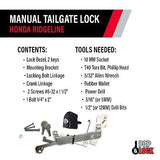 Pop & Lock PL6100 Black Manual Tailgate Lock for Honda Ridgeline (Works with/...