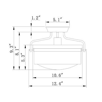 Warehouse of Tiffany CM018/1 Merwin 1-Light Matte Black Semi-Flush Ceiling La...