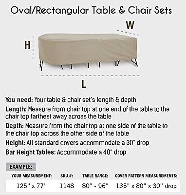 Protective Covers Weatherproof Patio Table and Highback Chair Set Cover, 80 I...