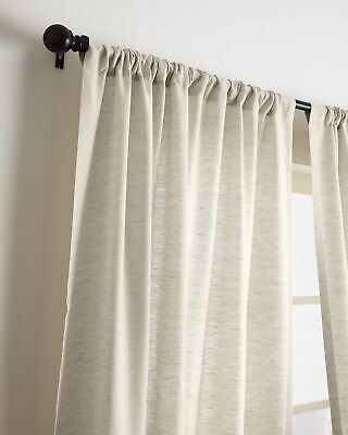 Solino Home 100% Pure Linen Curtain 96 Inches Long &#8211; Light Natural 52 x 96