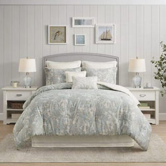 Harbor House Cozy Cotton Comforter Set - Queen (92 in x 96 in), Paisley Blue