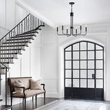 Matte Black Farmhouse Chandelier Light for Dining Room 6-Lights, Modern and I...