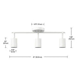 Globe Electric 64000092 21" 3-Light Track Lighting, Matte White, Pivoting Sha...