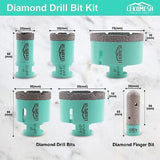 Diamond Core Drill Bits Set 6pcs Tile Hole Saw Kit for Porcelain Tile Ceramic...