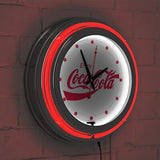 Enjoy Coke White Neon Clock - Two Neon Rings