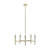 Globe Electric 60527 Elena 5-Light Chandelier, Brushed Brass, Bulbs Included