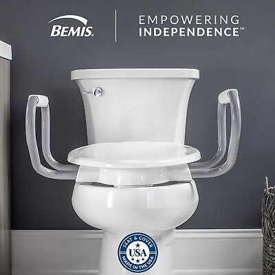 Bemis Assurance 3" Raised Toilet Seat with Handles, Clean Shield Guard, Secur...