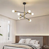 Semi Flush Mount 6-Light Ceiling Light Industrial Sputnik Chandelier, Height ...