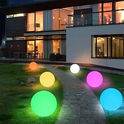 12-in LED Glowing Ball Light, Rechargeable LED Globe Orb Light w/Remote, Dimm...