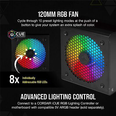 Corsair CX750F RGB, 750 Watt, 80 PLUS Bronze, Fully Modular RGB Power Supply