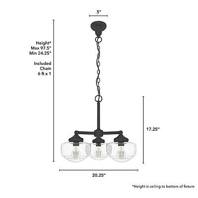 Hunter - Saddle Creek 3-light Noble Bronze, Medium Size Chandelier, Dimmable,...