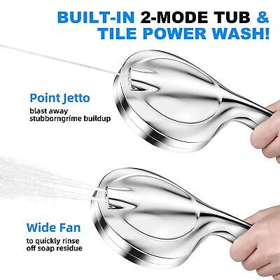 10-Mode Handheld Shower Head Set, High Pressure Shower Head with 59&#8221; Stain