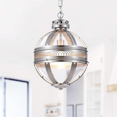 12 Inch Wide Mini Pendant Lamp 19th Century Victorian Style Globe Lantern Pen...