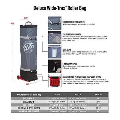 E-Z UP Deluxe Wide-Trax Roller Bag, fits 10' x Canopy 10', Black and Gray